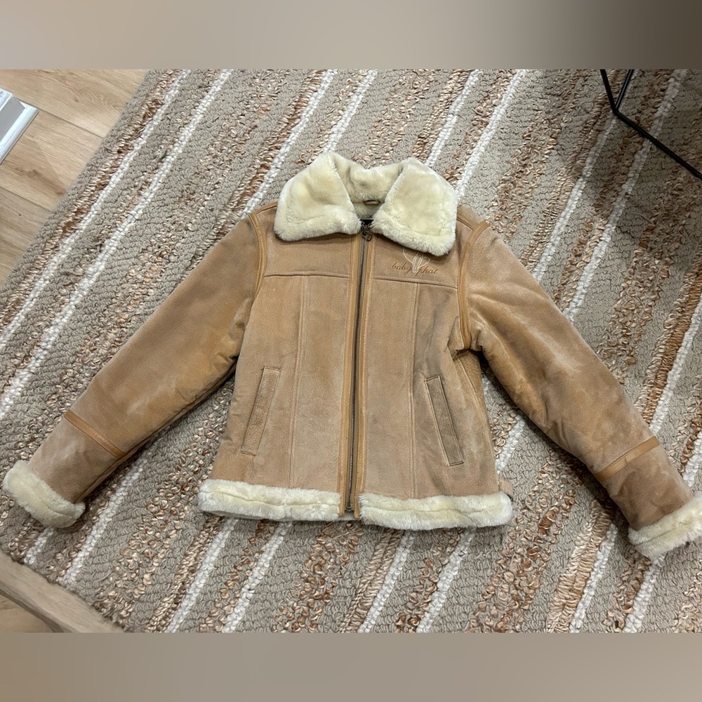 Baby phat early 2000s y2k suede shearling jacket size M